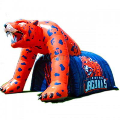 2020 high quality giant tent panther inflatable leopard tent, inflatable leopard tunnel for football game