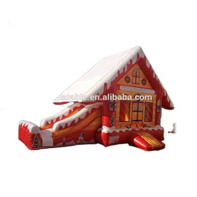 Red inflatable gingerbread bounce house