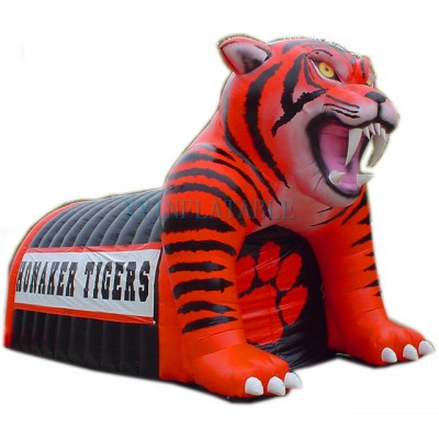 2020 Hot sale inflatable tiger tunnel, inflatable tiger mascot entrance for football game